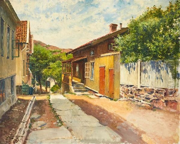 Hollandaregatan I Marstrand Oil Painting by Johan Ericson