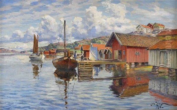 Fiskelage, Bohuslan Oil Painting by Johan Ericson