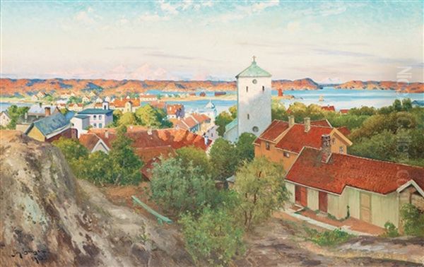 View Over Marstrand Oil Painting by Johan Ericson