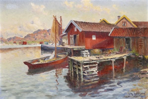 Bohuslanskt Fiskelage Oil Painting by Johan Ericson