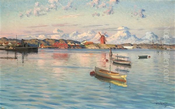 Sommarmotiv Fran Marstrand Oil Painting by Johan Ericson