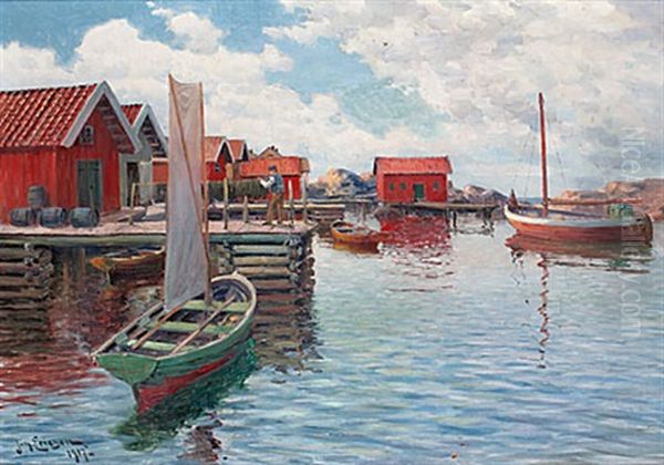 Fiskelage, Bohuslan Oil Painting by Johan Ericson