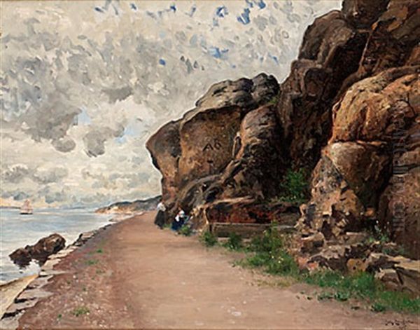 Kruthusvagen, Marstrand. Sodra Strandvagen Oil Painting by Johan Ericson