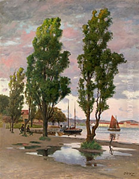 Parken I Marstrand Oil Painting by Johan Ericson