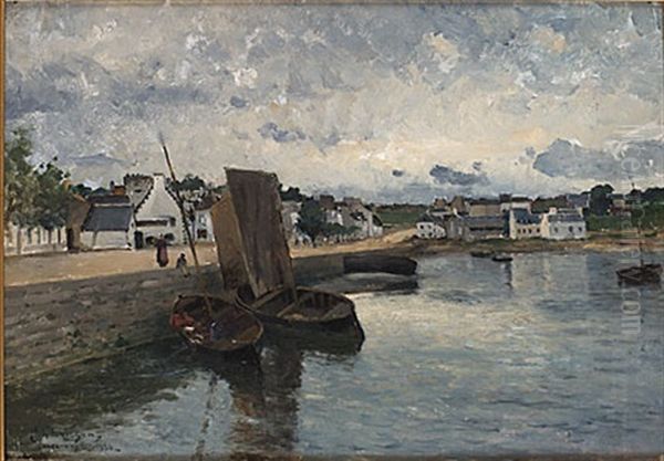 Hamn I Bretagne Oil Painting by Johan Ericson