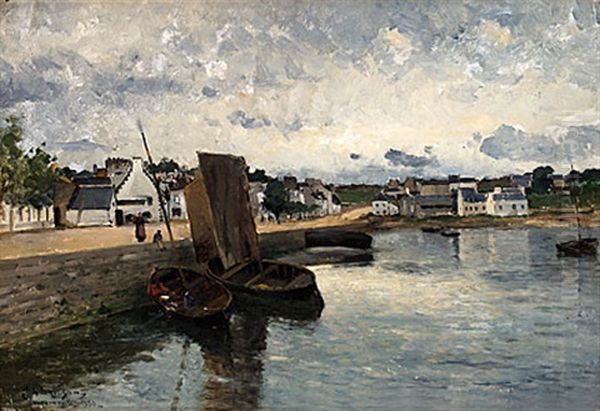 Hamn I Bretagne Oil Painting by Johan Ericson