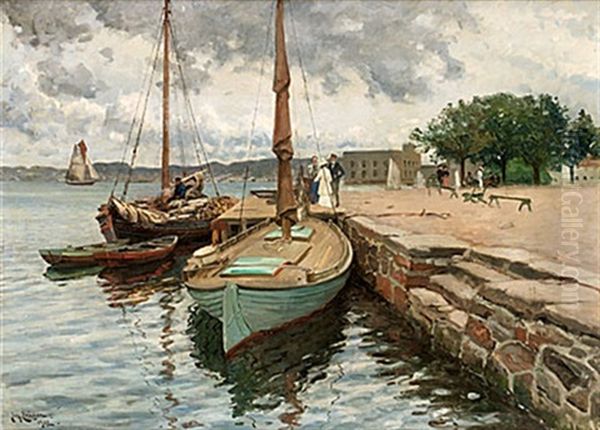 Vedskuta, Marstrand Oil Painting by Johan Ericson