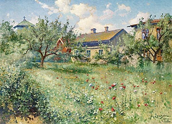 Sommarmotiv Fran Marstrand Oil Painting by Johan Ericson