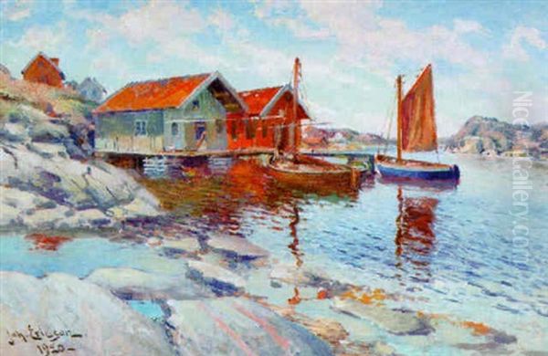 Vastkusthamn Oil Painting by Johan Ericson