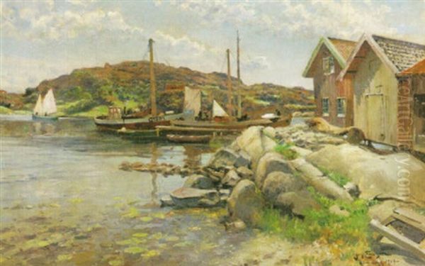 Motiv Fran Ronnang, Vastkusten Oil Painting by Johan Ericson