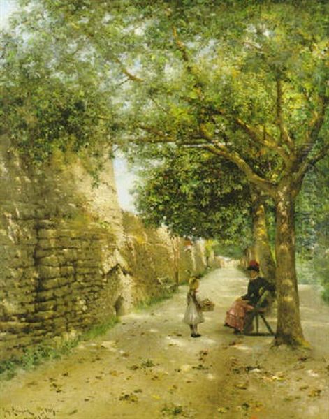 Invid Visby Ringmur Oil Painting by Johan Ericson