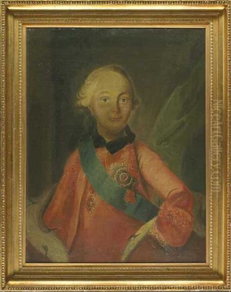 Zar Paul I. Petrowitsch, Portrat Des Jungen Von Vorne In Offiziersuniform Oil Painting by Vigilius Eriksen