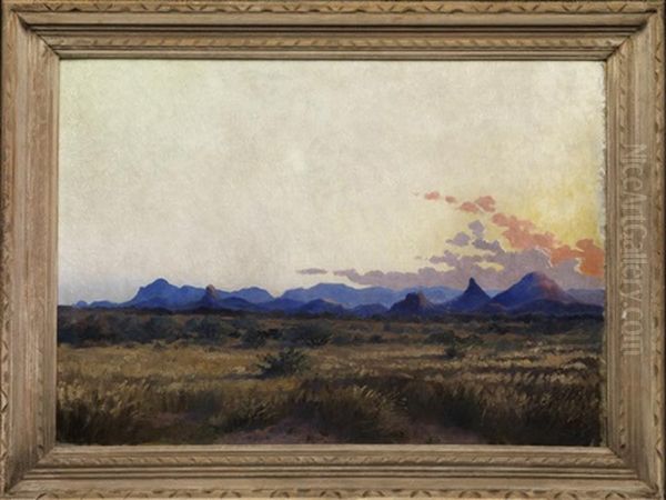 Sudafrikanische Landschaft Bei Aufgehender Sonne Oil Painting by Axel Francis Zeraava Eriksson