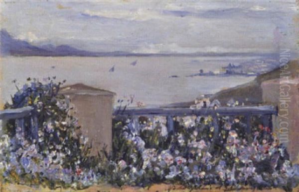 La Goulette Vue De La Terrasse De Nejma-ezzahra Oil Painting by Baron Rodolphe d' Erlanger