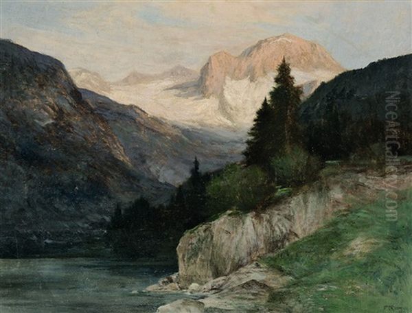 Gebirgslandschaft Oil Painting by Franz Erler