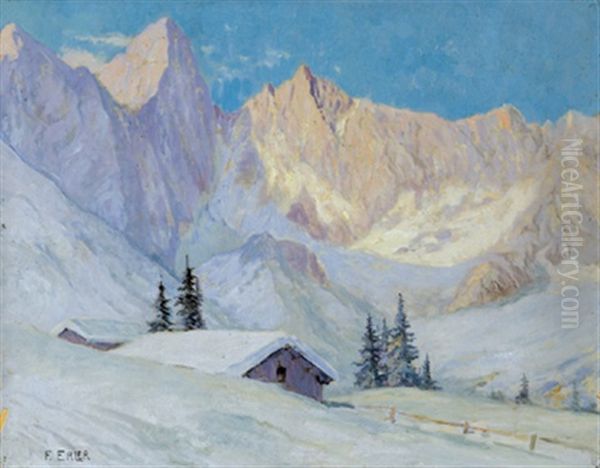 Im Winter Oil Painting by Franz Erler