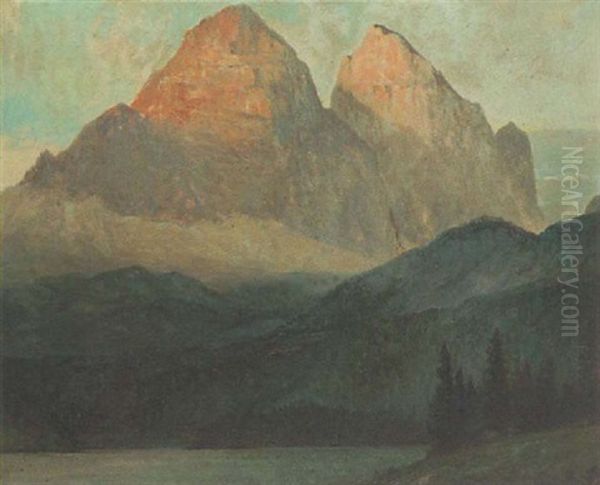 Gebirgslandschaft Oil Painting by Franz Erler