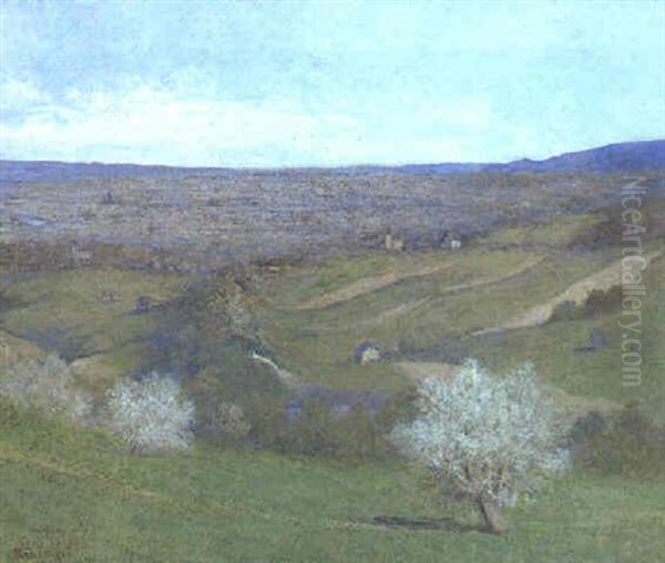 Blick Auf Wien Von Der Wildgrube (kahlenberg) Oil Painting by Franz Erler