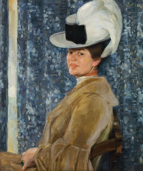 Portrait Of A Lady (portrait Of The Artist's Wife) by Fritz Erler