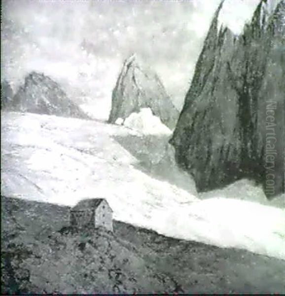 Dachstein, Gosaugletscher Mit Adamekhutte Oil Painting by Fritz Erler