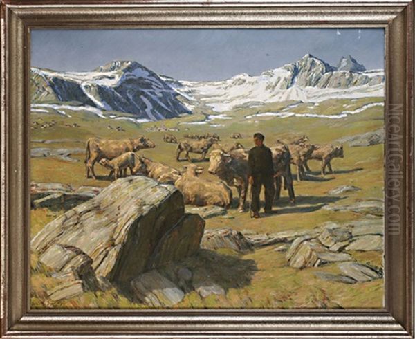 Fruhling In Den Alpen Oil Painting by Erich Erler-Samedan