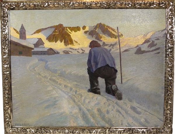 Letztes Leuchten Oil Painting by Erich Erler-Samedan