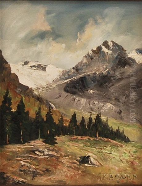 Mountain Landscape Oil Painting by Erich Erler-Samedan