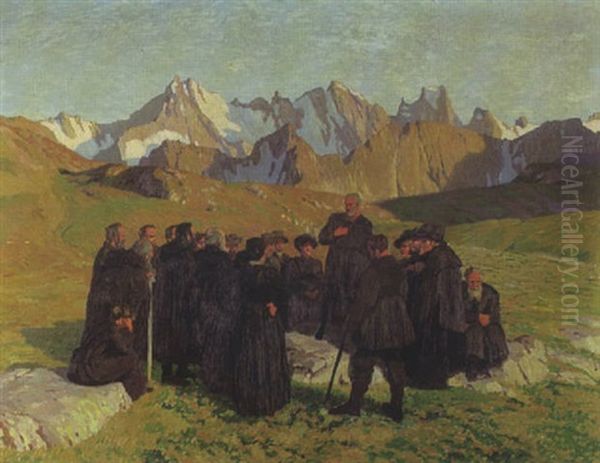 Hirtenpredigt Oil Painting by Erich Erler-Samedan