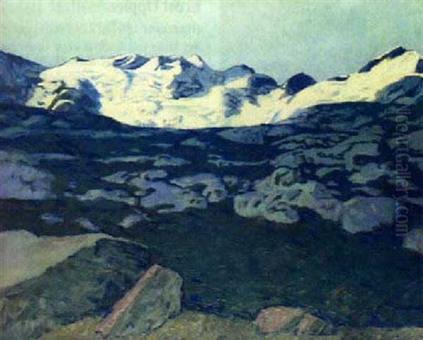 Alpenlandschaft Oil Painting by Erich Erler-Samedan