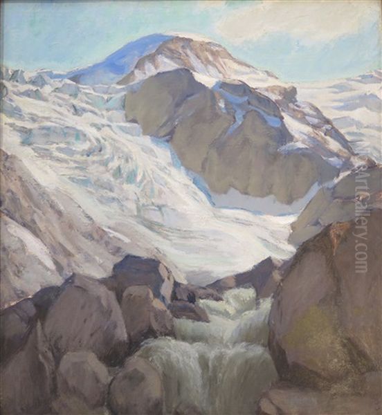 Paysage De Montagne Oil Painting by Franz Erlinger