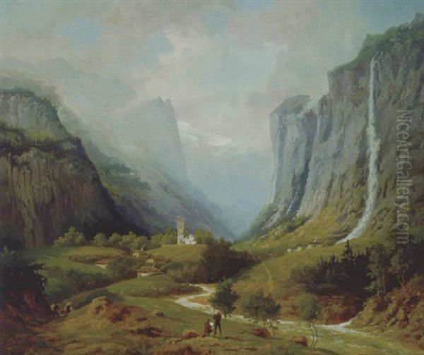 Staubbachfall Im Lauterbrunnertal by Emil Von Ernst