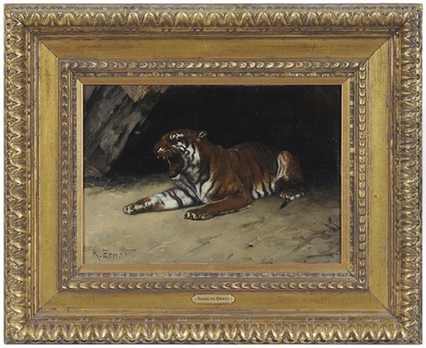 Tigre Au Repos Oil Painting by Rudolf Ernst