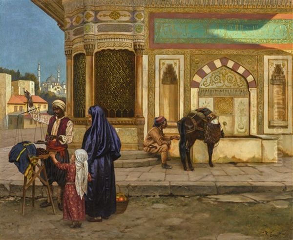 The Fountain Of Ahmed Iii, Constantinople Oil Painting by Rudolf Ernst