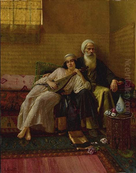 The Musician Oil Painting by Rudolf Ernst