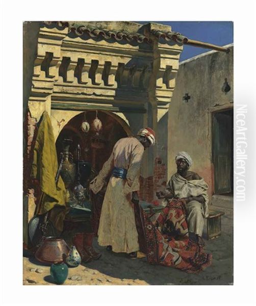 The Rug Merchant Oil Painting by Rudolf Ernst