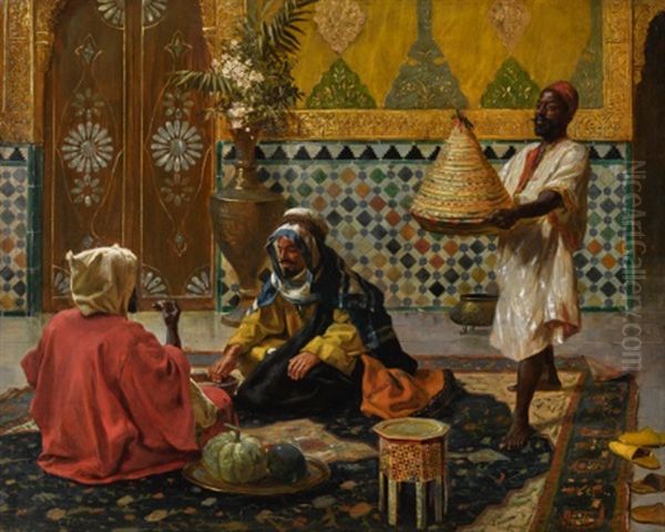 An Afternoon Repast Oil Painting by Rudolf Ernst