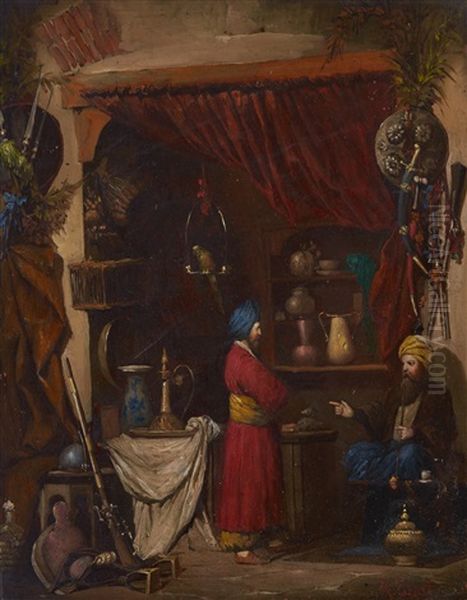 Orientalischer Handler Oil Painting by Rudolf Ernst