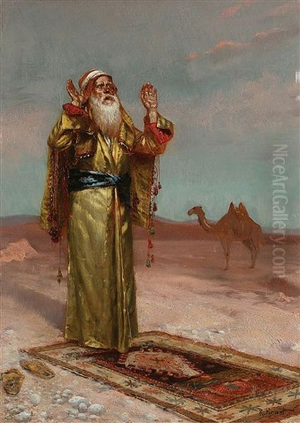 Praying In The Desert Oil Painting by Rudolf Ernst