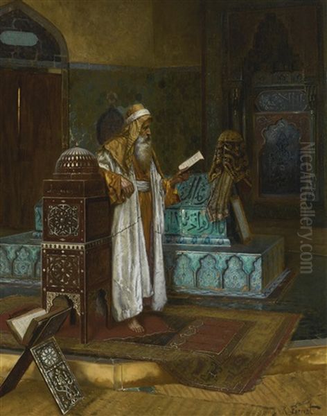 The Tomb Of Sultan Mehmet I Oil Painting by Rudolf Ernst