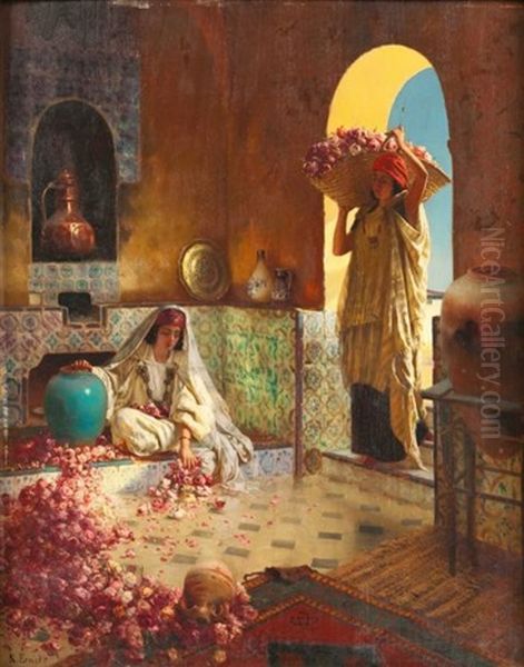 La Cueillette Des Roses Oil Painting by Rudolf Ernst