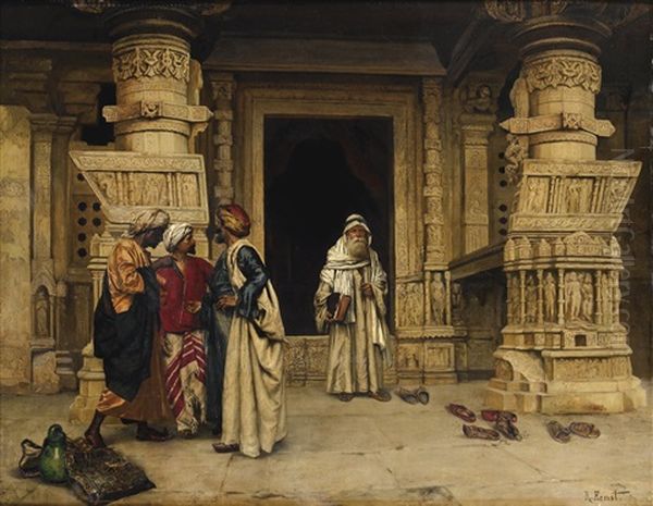 La Conversation Sous Le Portique Oil Painting by Rudolf Ernst