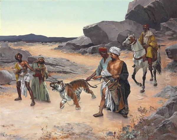 Return From The Tiger Hunt Oil Painting by Rudolf Ernst