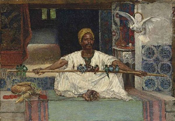 The Bird-seller Oil Painting by Rudolf Ernst