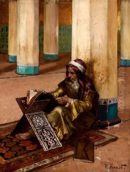 La Lecture Du Coran Oil Painting by Rudolf Ernst