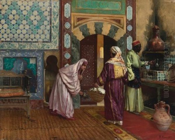 The Hammam Oil Painting by Rudolf Ernst