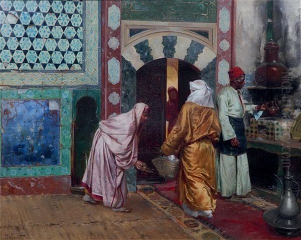 Hamamdan Ayrilis Oil Painting by Rudolf Ernst