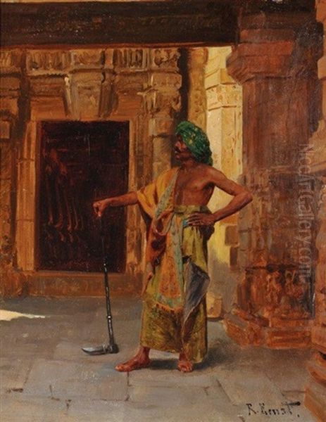 Le Gardien Du Temple Oil Painting by Rudolf Ernst