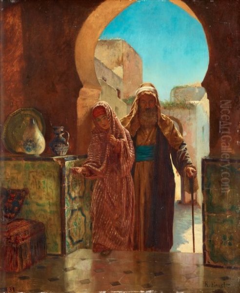 Entering The Palace Oil Painting by Rudolf Ernst