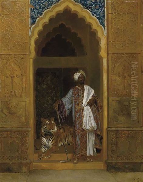 Sultan Et Son Tigre Oil Painting by Rudolf Ernst