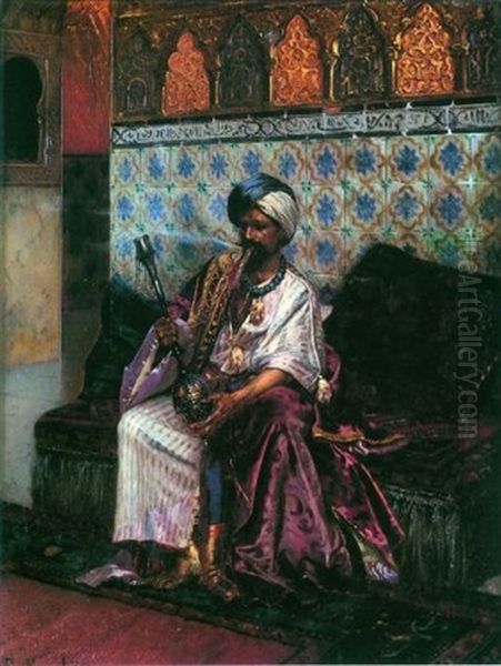 Le Fumeur De Narguile Oil Painting by Rudolf Ernst